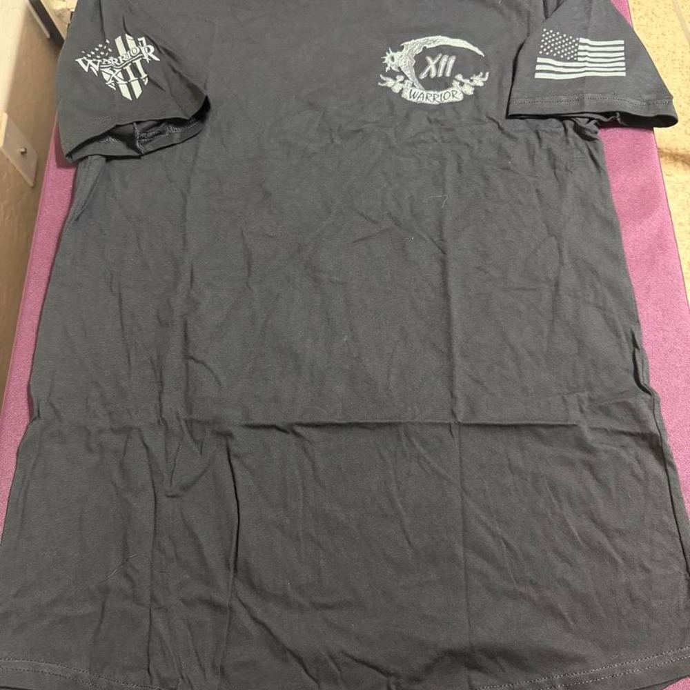 Warrior XII Next Level Mens Black Graphic T-Shirt Scythe Motivational Size L